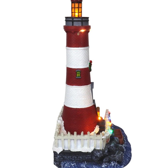 Top Treasures Christmas Village Light House Pre-lit Musical Frgurine NIB - Picture 3 of 7